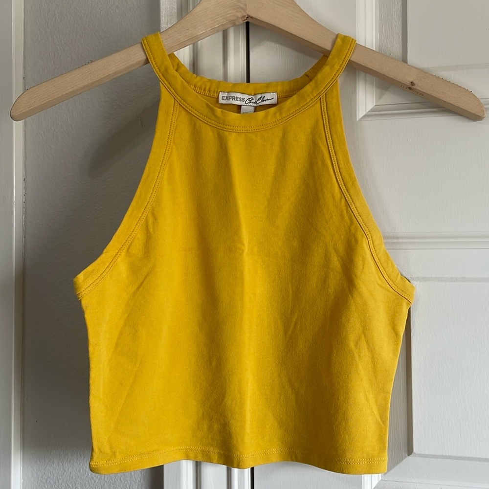 Golden Yellow Express High neck tank crop top